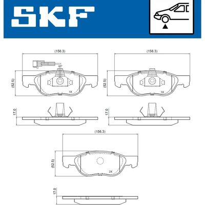 SKF VKBP 80774 E - Sæt bremseklodser for Fiat, Alfa Romeo SKF VKBP 80774 E - Sæt bremseklodser for Fiat, Alfa Romeo