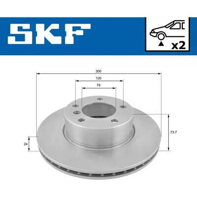 SKF VKBD 80079 V2 Ventrerad bromsskiva för BMW 3-serie SKF VKBD 80079 V2 Ventrerad bromsskiva för BMW 3-serie