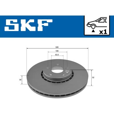 SKF Volvo XC60 Δίσκος φρένων - Αερισμένος 108mm - Disques de frein SKF Volvo XC60 Δίσκος φρένων - Αερισμένος 108mm - Disques de frein