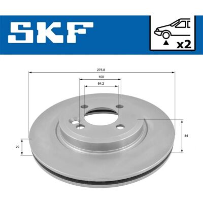 SKF VKBD 80130 V2 Ventileret bremseskive - Bremseskive SKF VKBD 80130 V2 Ventileret bremseskive - Bremseskive