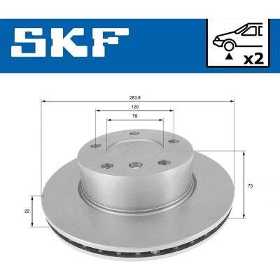 SKF VKBD 80133 V2 Ventilerad bromsskiva - Bromsskiva SKF VKBD 80133 V2 Ventilerad bromsskiva - Bromsskiva