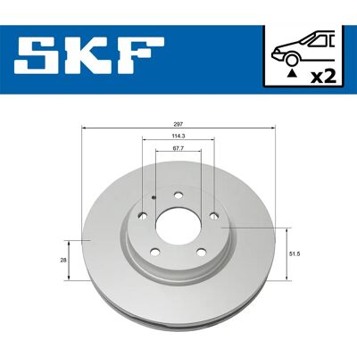 SKF K0113351A Ventilerad Inre beläggning Mazda CX-5 - Bromsskiva SKF K0113351A Ventilerad Inre beläggning Mazda CX-5 - Bromsskiva