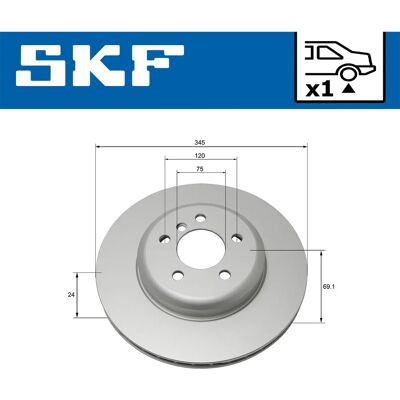 SKF VKBD 90162 V1 Bromsskiva - Ventilerad, invändigt belagd för BMW 5-serie, 7-serie SKF VKBD 90162 V1 Bromsskiva - Ventilerad, invändigt belagd för BMW 5-serie, 7-serie