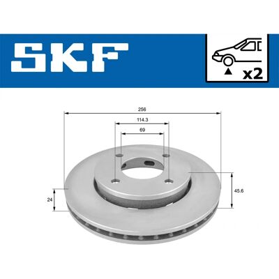 SKF Mitsubishi Colt Smart Ventileret belagt bremseklods SKF Mitsubishi Colt Smart Ventileret belagt bremseklods
