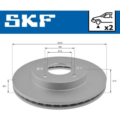 SKF VKBD 80195 V2 Ventilerad bromsskiva - Bromsskiva SKF VKBD 80195 V2 Ventilerad bromsskiva - Bromsskiva