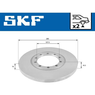 SKF - VKBD 90207 S2 - 280 - 16 - Brake disc SKF - VKBD 90207 S2 - 280 - 16 - Brake disc