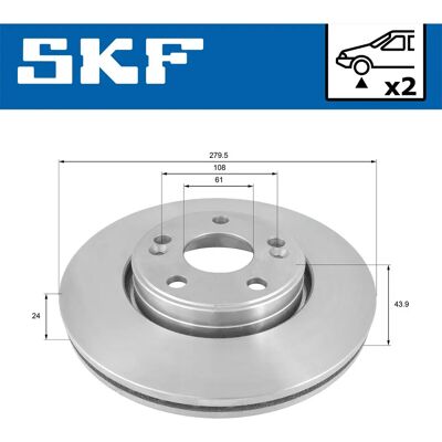 SKF VKBD 80210 V2 - Ventileret bremseskive til Renault SKF VKBD 80210 V2 - Ventileret bremseskive til Renault