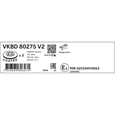 SKF G26Y3325XA, G26Y335XA, GJ6Y3325X - Bremsevæske SKF G26Y3325XA, G26Y335XA, GJ6Y3325X - Bremsevæske