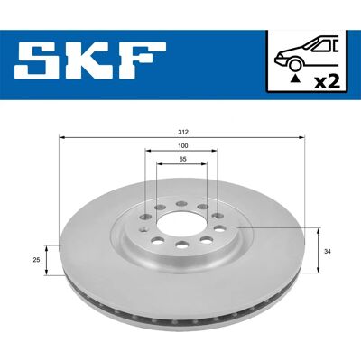 SKF VKBD 80277 V2 Ventileret bremseskive til VW, SEAT, AUDI, SKODA SKF VKBD 80277 V2 Ventileret bremseskive til VW, SEAT, AUDI, SKODA