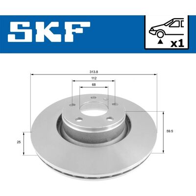 SKF A6 C6 Ventileret bremseskive - Skive SKF A6 C6 Ventileret bremseskive - Skive