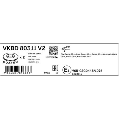 SKF VKBD 80311 V2 - Ventileret indvendigt belagt bremseskive SKF VKBD 80311 V2 - Ventileret indvendigt belagt bremseskive