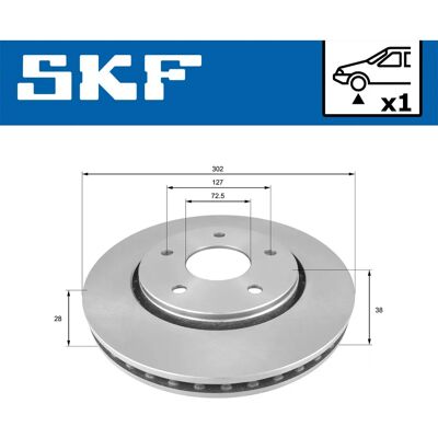 SKF VKBD 80312 V1 - Bremseskive for Chrysler, Fiat, Dodge, VW SKF VKBD 80312 V1 - Bremseskive for Chrysler, Fiat, Dodge, VW