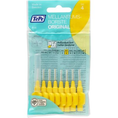 TePe Välitikkukampa 0,7 mm Keltainen - 8 kpl. TePe Välitikkukampa 0,7 mm Keltainen - 8 kpl.