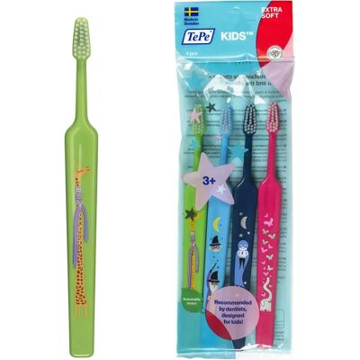 Spazzolino Extra Morbido per Bambini - 4 pezzi - Cura orale per bambini Spazzolino Extra Morbido per Bambini - 4 pezzi - Cura orale per bambini