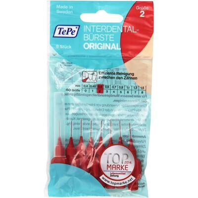 Tepe Red Interdental Brushes - 6 Pack - Small Gaps Tepe Red Interdental Brushes - 6 Pack - Small Gaps