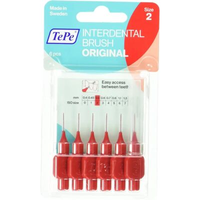 TePe Interdentalbürsten - ISO 2, 0,5mm - 6 Stück TePe Interdentalbürsten - ISO 2, 0,5mm - 6 Stück