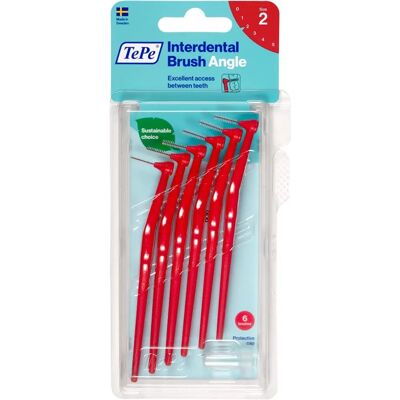TePe Winkel Interdentalbürste (6 Stk.) - 0,5 mm Rot TePe Winkel Interdentalbürste (6 Stk.) - 0,5 mm Rot