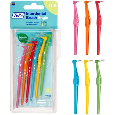 TePe Vinklet Interdentalbørste (6 stk.) - Blandet TePe Vinklet Interdentalbørste (6 stk.) - Blandet
