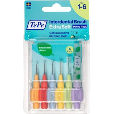 Perii interdentali multicolori TePe Supersoft - 6 Bucăți Perii interdentali multicolori TePe Supersoft - 6 Bucăți