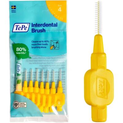 Tepe Yellow Size 4 Interdental Brushes - 10 Packs Tepe Yellow Size 4 Interdental Brushes - 10 Packs