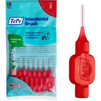 TePe Original Interdentalborsten - Rot 0,5 mm ISO 2 - Paket 8 Stück TePe Original Interdentalborsten - Rot 0,5 mm ISO 2 - Paket 8 Stück