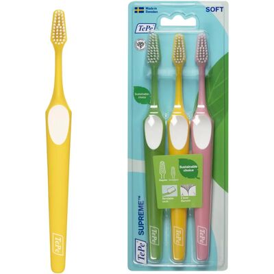 TePe Supreme 3-pack Hammasharjat - Tehokas plakinpoisto TePe Supreme 3-pack Hammasharjat - Tehokas plakinpoisto