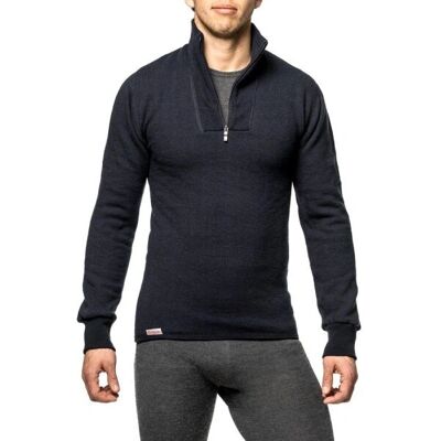 Woolpower Unisex Ullgenser med Glidelås og Rollkragen - Mørk Marineblå - 2XL Woolpower Unisex Ullgenser med Glidelås og Rollkragen - Mørk Marineblå - 2XL
