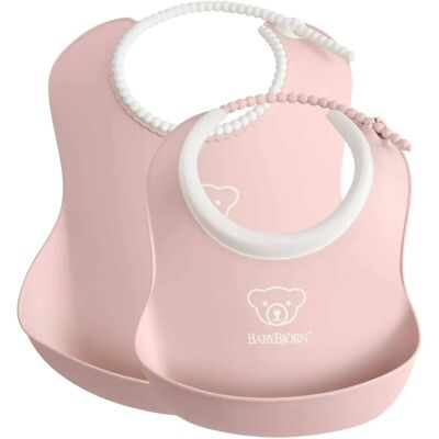 Set di Bavaglini BabyBjörn - Plastica Impermeabile, Rosa Pastello Set di Bavaglini BabyBjörn - Plastica Impermeabile, Rosa Pastello
