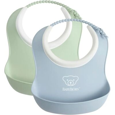 Babybjörn Kleine Baby-Lätzchen - 2er-Pack, Powder Green/Powder Blue Babybjörn Kleine Baby-Lätzchen - 2er-Pack, Powder Green/Powder Blue