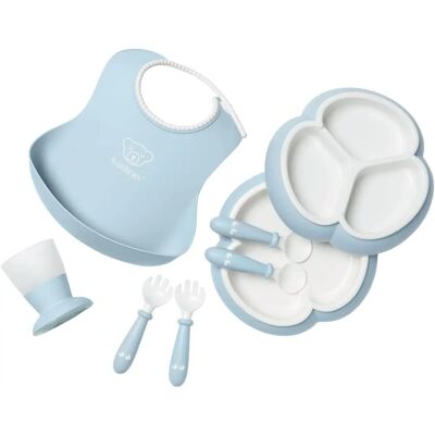 Zestaw naczyń BabyBjörn dla dzieci, 8 elementów, Powder Blue Zestaw naczyń BabyBjörn dla dzieci, 8 elementów, Powder Blue