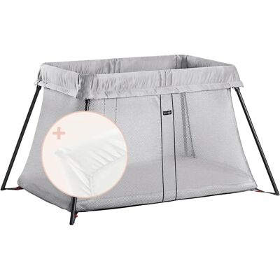Lit de voyage BabyBjörn Argent - Léger, Sûr, Respirant Lit de voyage BabyBjörn Argent - Léger, Sûr, Respirant