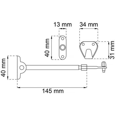 Habo 232 Ikkunatuki - Säädettävä 145-190 mm - Ikkunatuki Habo 232 Ikkunatuki - Säädettävä 145-190 mm - Ikkunatuki