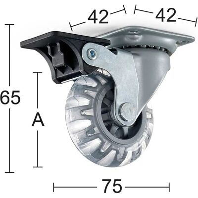 Habo - 4005 - Läpinäkyvä - 50mm - Furniture caster Habo - 4005 - Läpinäkyvä - 50mm - Furniture caster