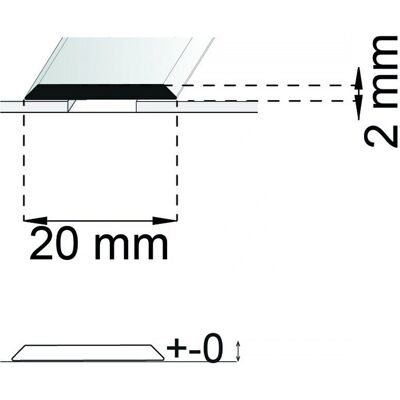 Habo - SA25 - Rostfritt - 2000 mm - Självhäftande aluminiumlist Habo - SA25 - Rostfritt - 2000 mm - Självhäftande aluminiumlist