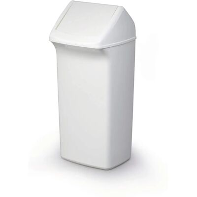 Durable DURABIN FLIP Poubelle rectangulaire - 40L Blanc - Publicité Durable DURABIN FLIP Poubelle rectangulaire - 40L Blanc - Publicité