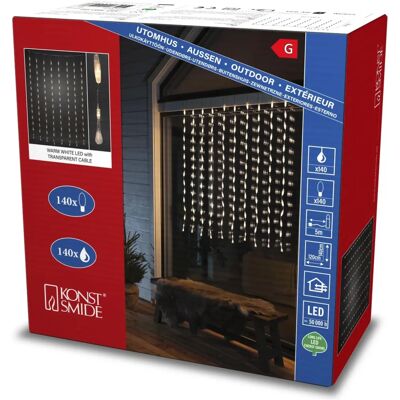 KONSTSMIDE LED-Lichtervorhang - 140 LEDs, Klar, 5 m KONSTSMIDE LED-Lichtervorhang - 140 LEDs, Klar, 5 m