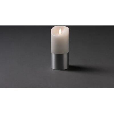 Konstsmide 1822-300 LED Elektrische Kerze - Weiß, Echtes Wachs, Silberbinde, 3D Flamme Konstsmide 1822-300 LED Elektrische Kerze - Weiß, Echtes Wachs, Silberbinde, 3D Flamme