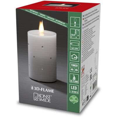 Konstsmide 1837-100 Vela LED - Aspecto de Cera Real con Llama 3D Temporizador Konstsmide 1837-100 Vela LED - Aspecto de Cera Real con Llama 3D Temporizador