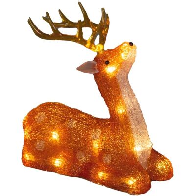 Renna Konstsmide - Acrilico 24 LED 22cm - Marrone - Decorazione Natalizia Renna Konstsmide - Acrilico 24 LED 22cm - Marrone - Decorazione Natalizia