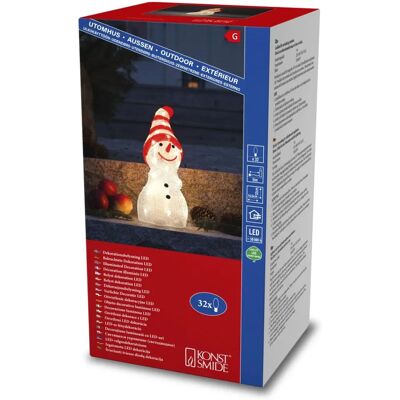 Konstsmide 6249-103 Weiß/Rot Acryl-Schneemann - Weihnachtsschmuck Konstsmide 6249-103 Weiß/Rot Acryl-Schneemann - Weihnachtsschmuck