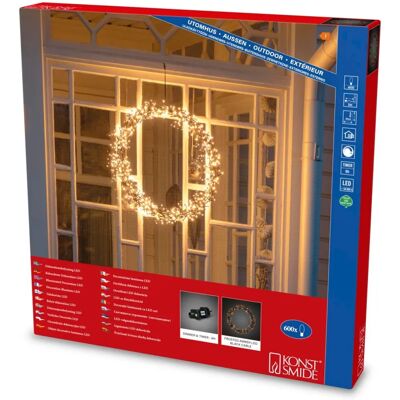 Couronne de Noël LED Noire 50cm - Couronne de Noël Couronne de Noël LED Noire 50cm - Couronne de Noël