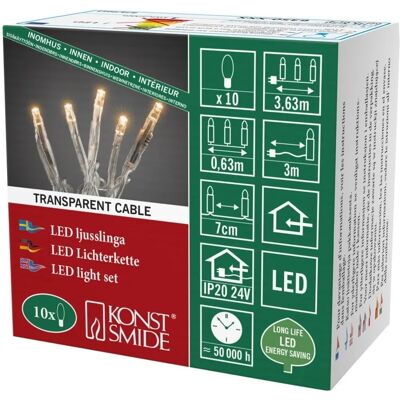 Konstsmide Mikro-lysslinga - 10 RGB LED - 0,63m - Inomhus LED-ljusslinga Konstsmide Mikro-lysslinga - 10 RGB LED - 0,63m - Inomhus LED-ljusslinga