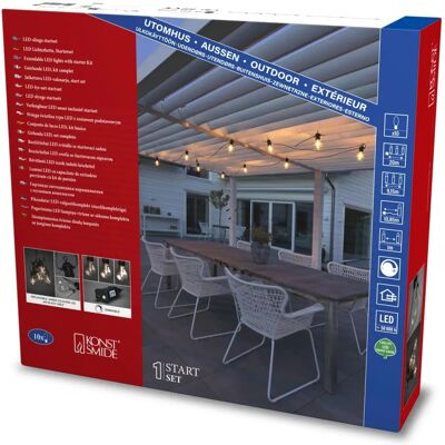 Konstsmide Svart Startpaket E27, 10 Utbytbara LED - Ljuslina Konstsmide Svart Startpaket E27, 10 Utbytbara LED - Ljuslina