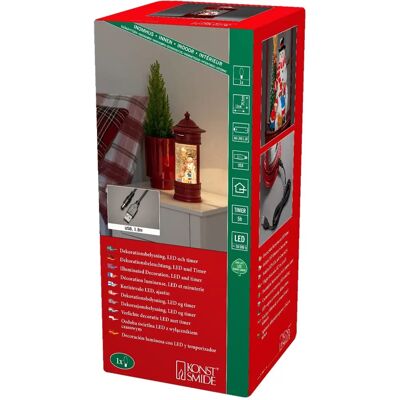 Lanterne de Noël rouge Konstsmide avec danse de flocons de neige Lanterne de Noël rouge Konstsmide avec danse de flocons de neige