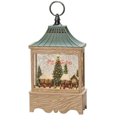 Linterna de nieve de agua Konstsmide con mercado navideño - Escena LED Linterna de nieve de agua Konstsmide con mercado navideño - Escena LED
