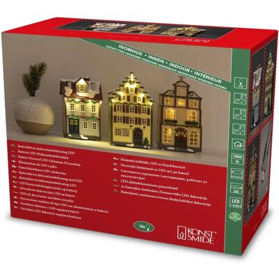 Casas de fibra óptica LED Konstsmide - Pack de 3 - Navidad Casas de fibra óptica LED Konstsmide - Pack de 3 - Navidad
