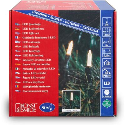 Konstsmide 6020-100 Lichterkette - 80 LED, Innen & Außen Konstsmide 6020-100 Lichterkette - 80 LED, Innen & Außen