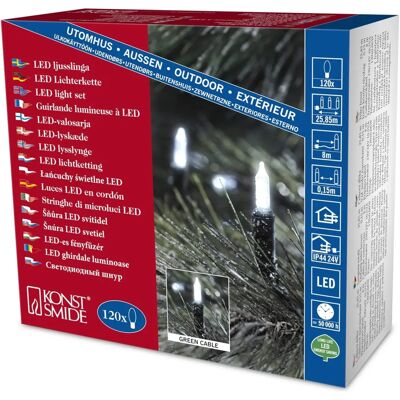 Konstsmide LED-Lichterkette - 120 Flammen, 8m Kabel - Außen Konstsmide LED-Lichterkette - 120 Flammen, 8m Kabel - Außen