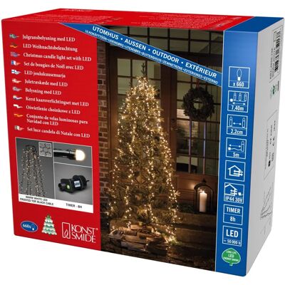 Guirlande LED Konstsmide - Noir, 660 LEDs, câble 5m - Type D Guirlande LED Konstsmide - Noir, 660 LEDs, câble 5m - Type D