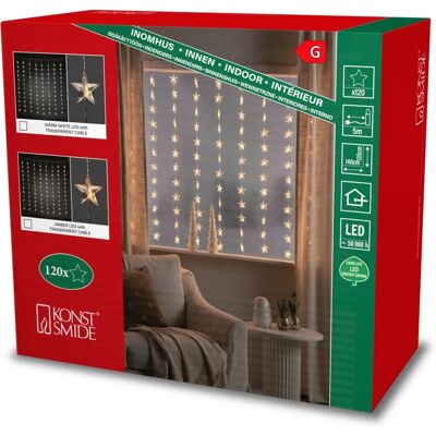 Konstsmide 120 LED Sternvorhang - Bernstein - 140 x 120cm - UK Stecker Konstsmide 120 LED Sternvorhang - Bernstein - 140 x 120cm - UK Stecker